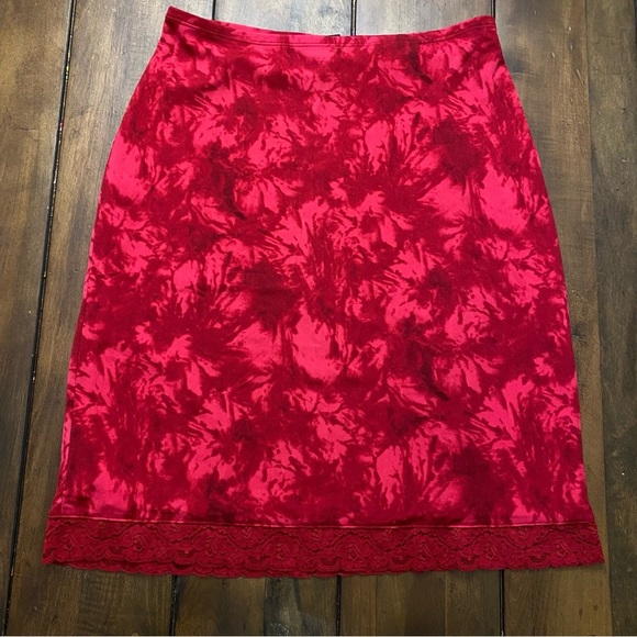 INC International Concepts Red Floral Straight Size Small Midi Skirt Cocktail - Picture 1 of 6